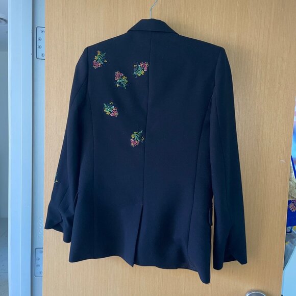 Zadig Voltaire Womens Blazer Size 34 Black Venus Strass Floral Casual - Picture 2 of 14